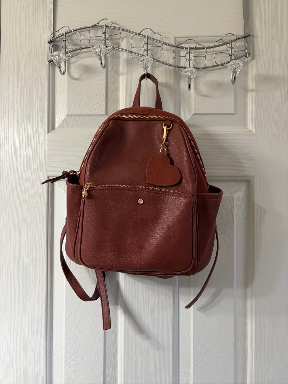 Lauren Conrad Women's Leather Backpack Purse in Deep Brown